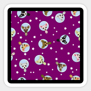 Cute Space Colored Dogs Pattern Seamless Sticker